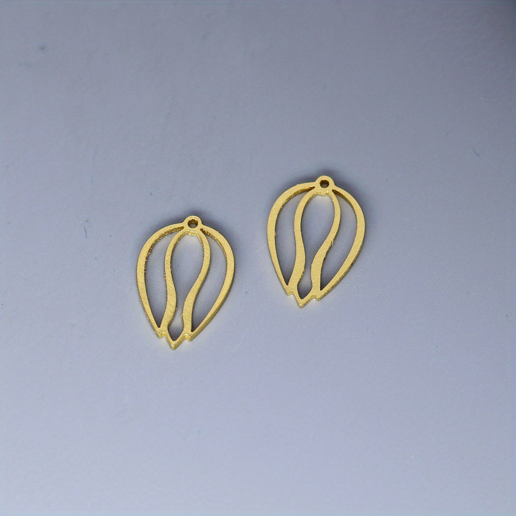 5pcs Bohemia Tulip Flower Charm Pendant For Jewelry Making