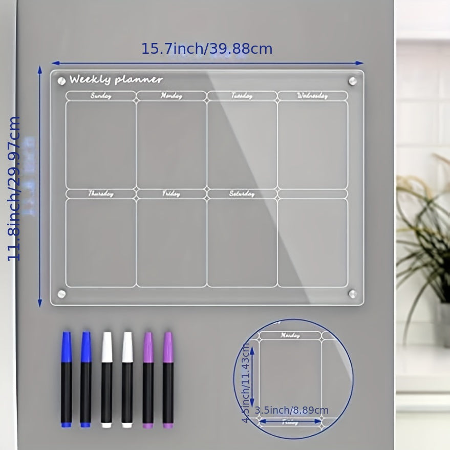 Acrylic Magnetic Dry Erase Board Calendar For Fridge