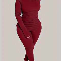  Mock Neck Top & Pants Set