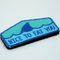 1pc Shark Slogan Morale Patch Hook & Loop Emblem