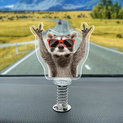 Acrylic Desk Fidget Rockin' Raccoon - Relaxing Office Fun