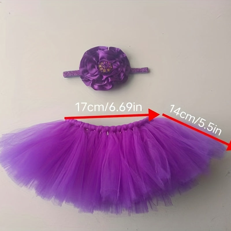 Newborn Purple Tutu Set Baby Girl Tutu Newborn Photo Props