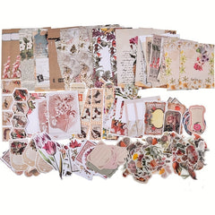 200pcs Vintage Scrapbook Material Journaling Paper Stickers