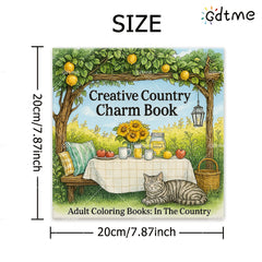 Farm Themed Coloring Book for Adults with Cats Cows Barns