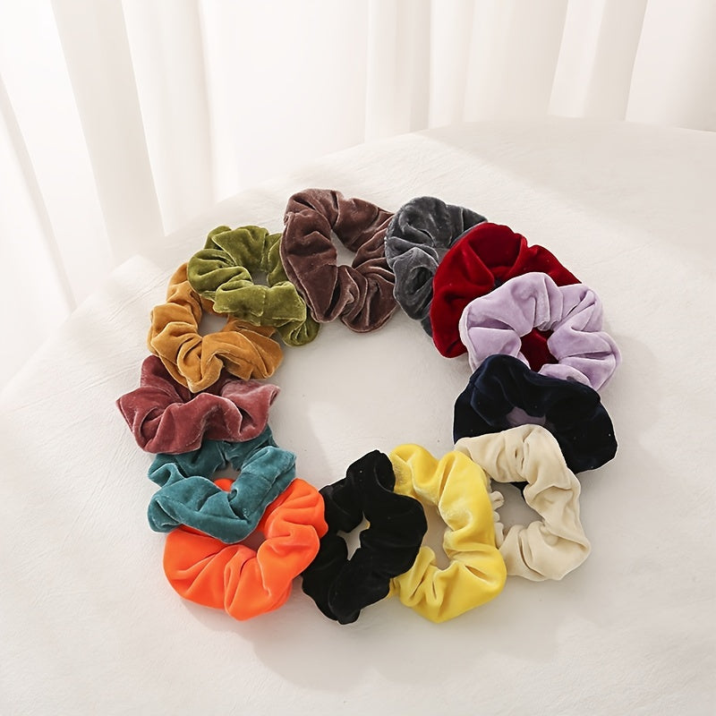 Soft Velvet Elastic Hair TIE Scrunchies Solid Rubber Band Hair Accessories
