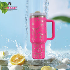 40oz Bull Head Pattern Water Bottle with Handle