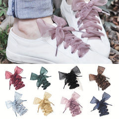 1pc Lace Chiffon Shoelace Silk Versatile Ice Cream Shoelace