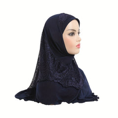 Muslim Hijab Arab Hat Lace Stitching Veil Hat for Girls