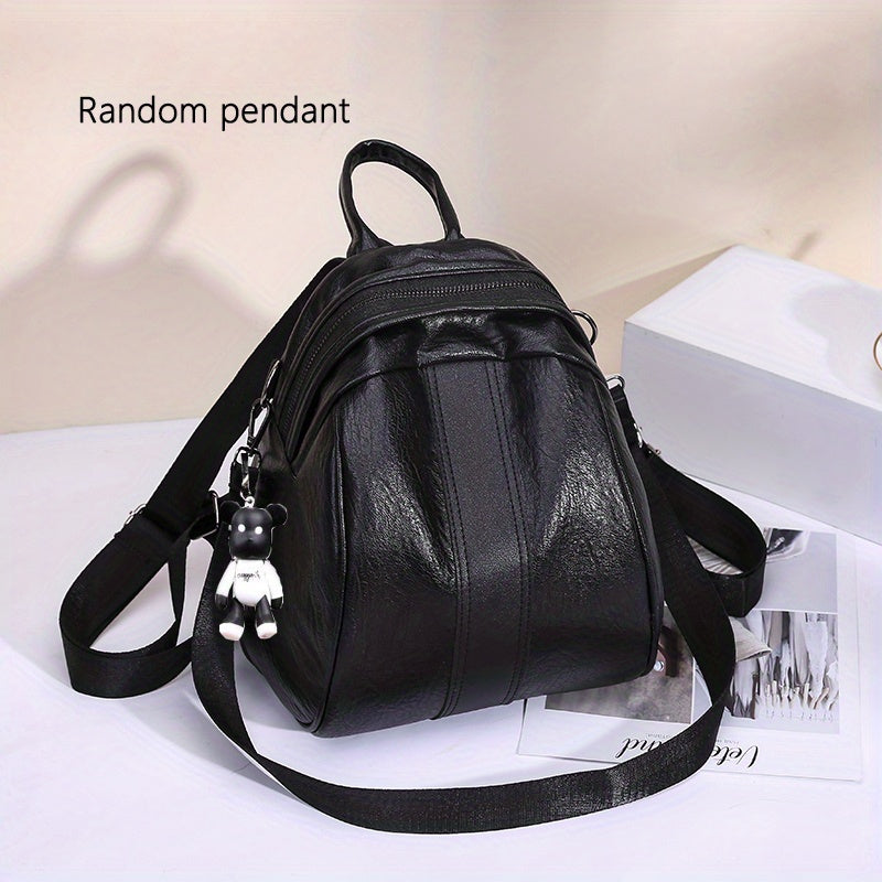 Vintage PU Leather Backpack & Purse Set