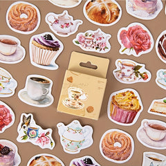 46pcs Afternoon Tea Decorative Stationery Stickers Set Scrapbooking DIY Album