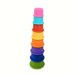 Colorful Rainbow Stacking Cups for Bath, Beach, Indoors