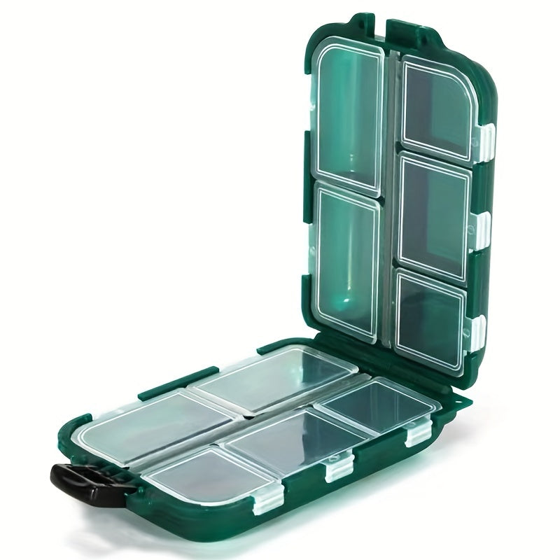 Fishing Tackle Box 10 Compartment Lure Hook Storage Double Sided Organizer