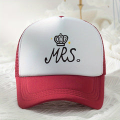 MRS Crown Baseball Cap Mesh Trucker Dad Hat Adjustable Sun Hat For Women