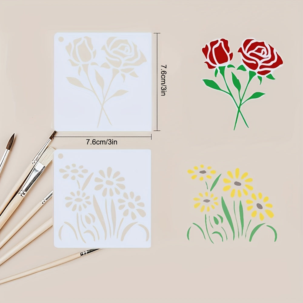 60pcs Reusable Painting Stencil DIY Craft Template Wall Stencils
