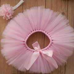 Newborn Baby Girls Tutu Skirt Headband Set Flower Hairband Infant Toddler Dress