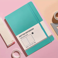 Macaron A5 Hardcover Dotted Line Notebook - Cyan Green