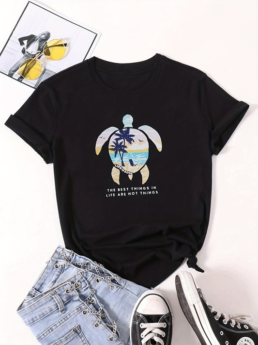 Sea Turtle & Seaside Women's Graphic T-shirt