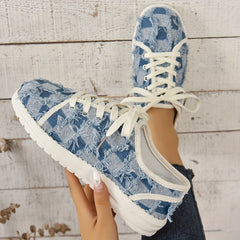 Women's Checkered Canvas Lace Up Low Top Skate Shoes