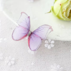 4 Pcs 3D Butterfly Fabric DIY Hair Accessories Gift