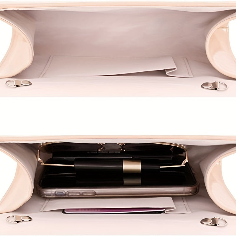 Glossy Envelope Chain Crossbody Bag PU Leather Shoulder Bag