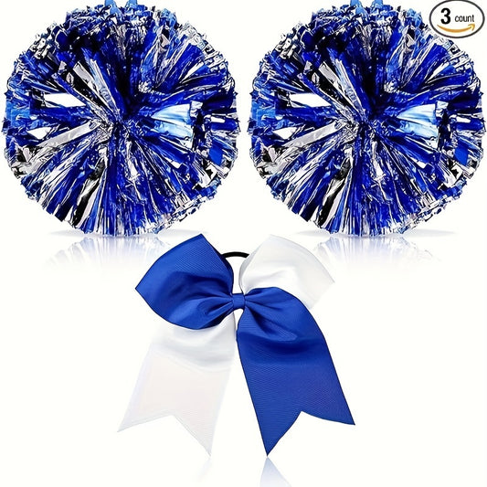 Cheering Poms With Bow Handheld Props Dancing Supplies Stage Performance