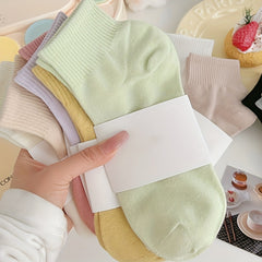 10 Pairs Solid Short Socks Comfy & Breathable Women's Stockings