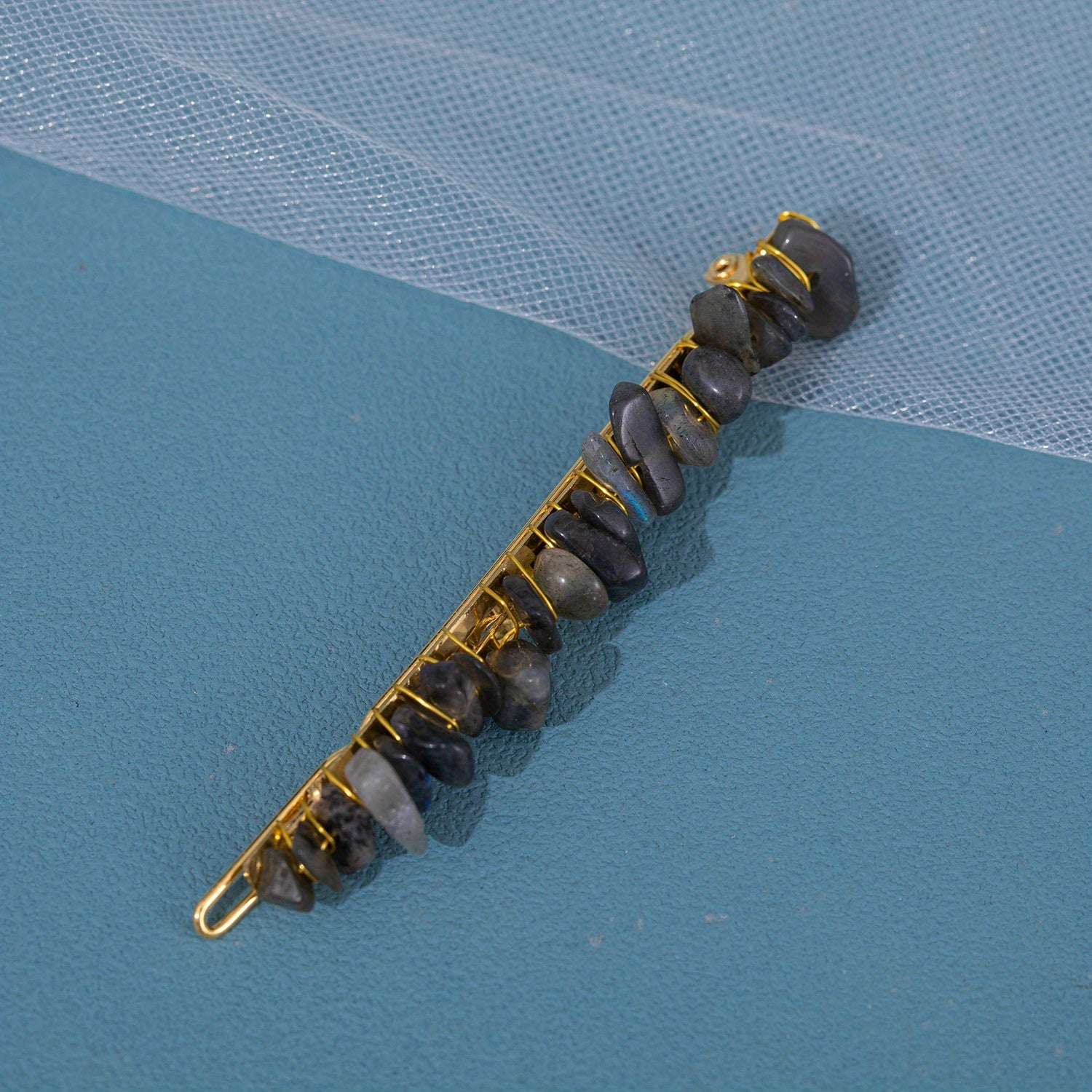 Natural Crystal Small Stone Hair Clip for Women