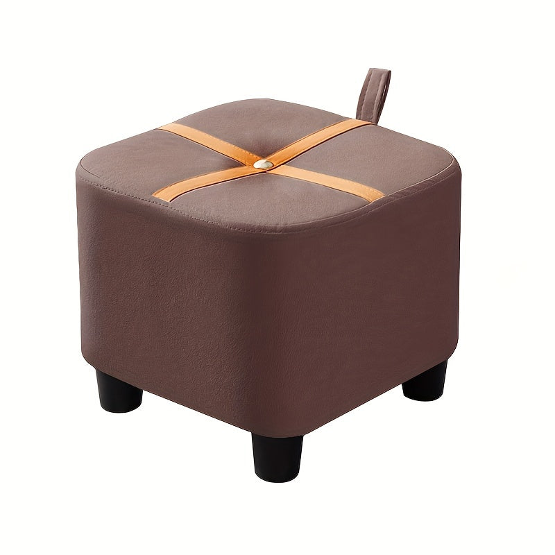 Modern Ottoman Square Ottoman Footrest Shoe Changing Chair