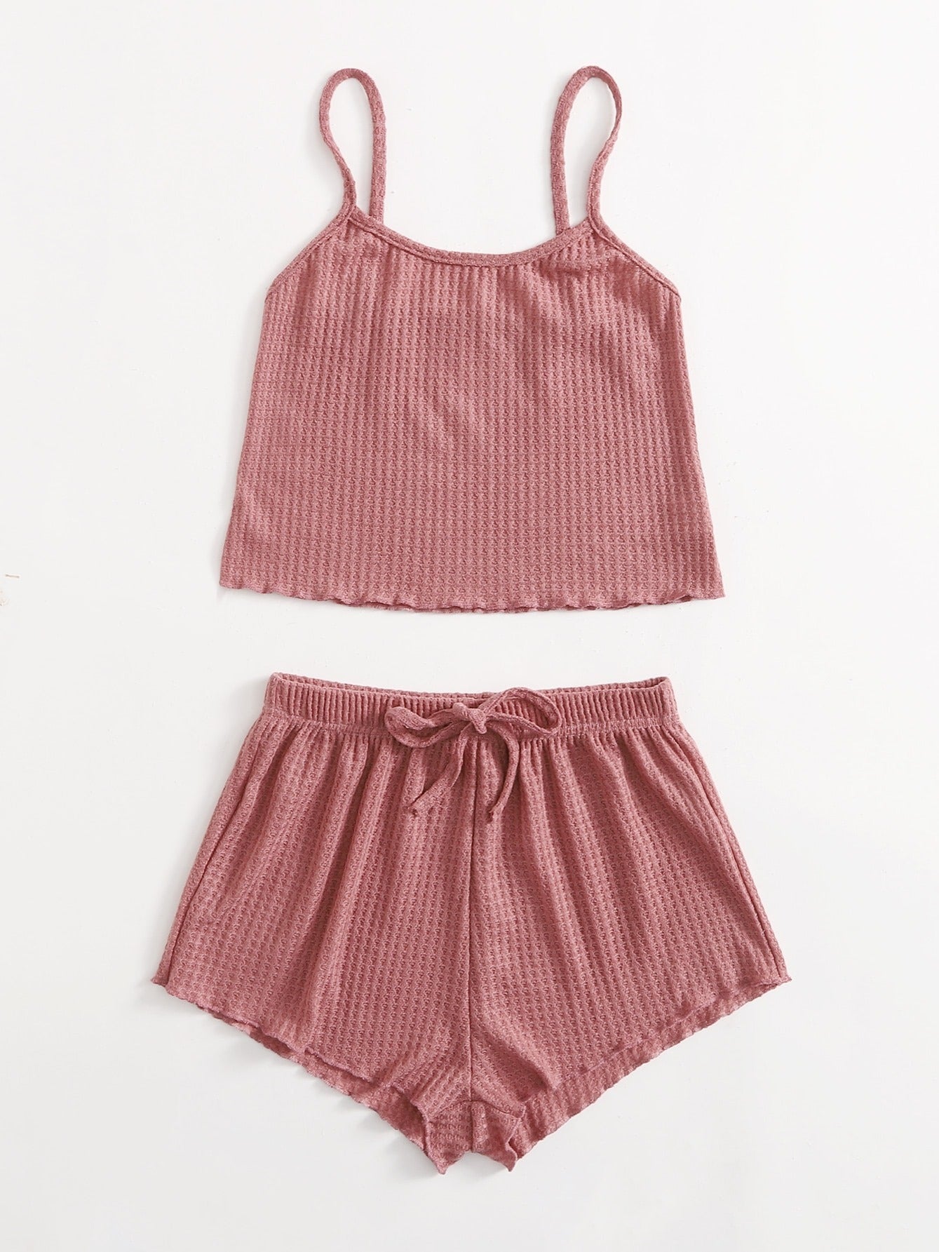 Textured Pajama Set Cami Top & Shorts Women's Sleepwear