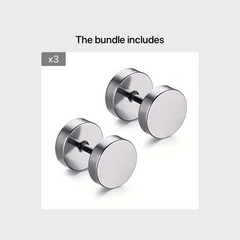 Men's Stainless Steel Stud Earrings Heart Moon Cone Leaf Ear Studs