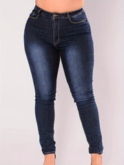 Women's Plus Button Fly High Waisted Skinny Jeans