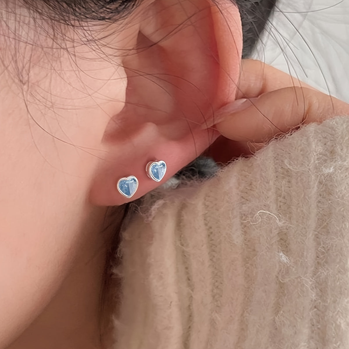 Moonstone Stud Earrings Delicate Jewelry 1Pair
