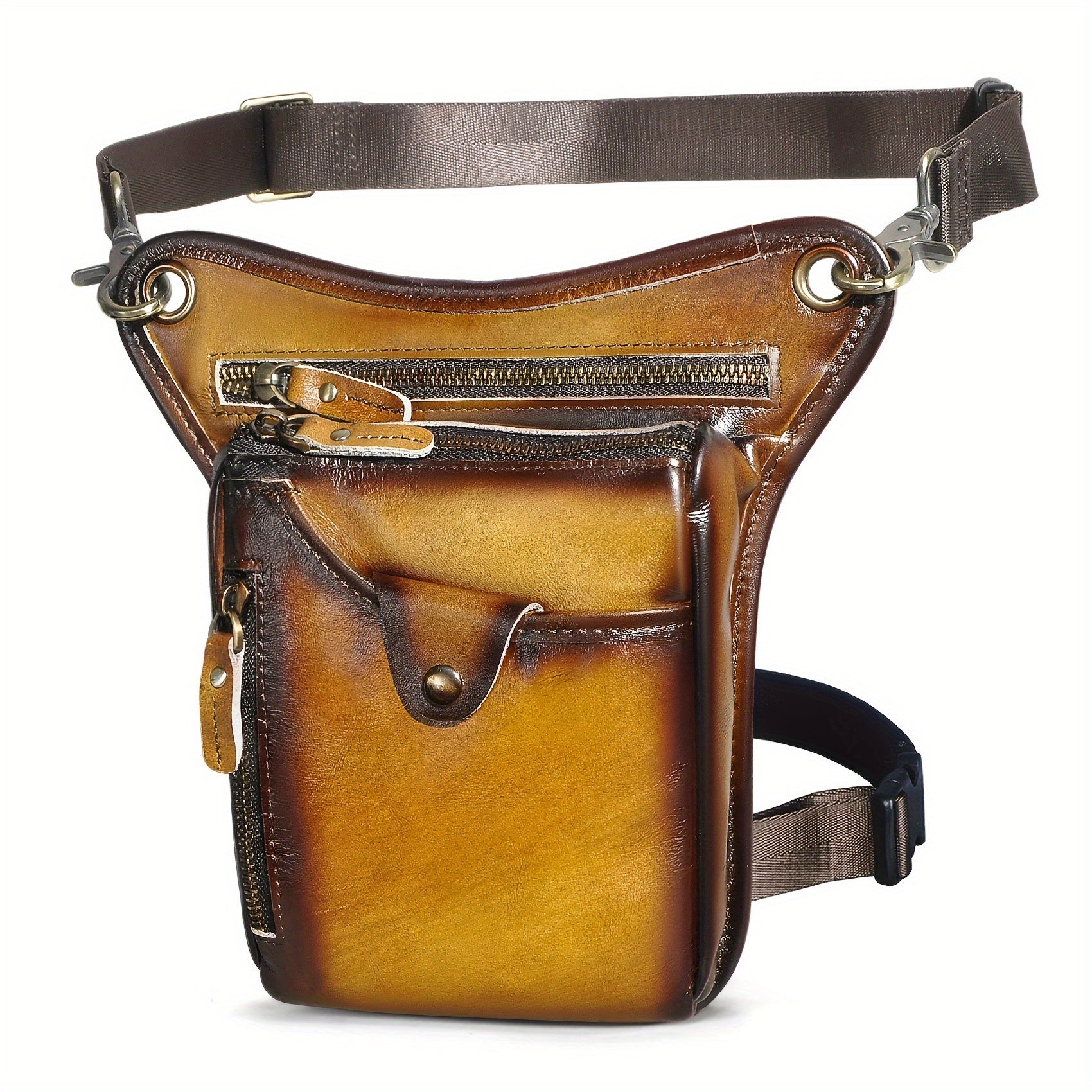 Top Layer Cowhide Waist Bag Classic & Stylish Fanny Pack for Travelers