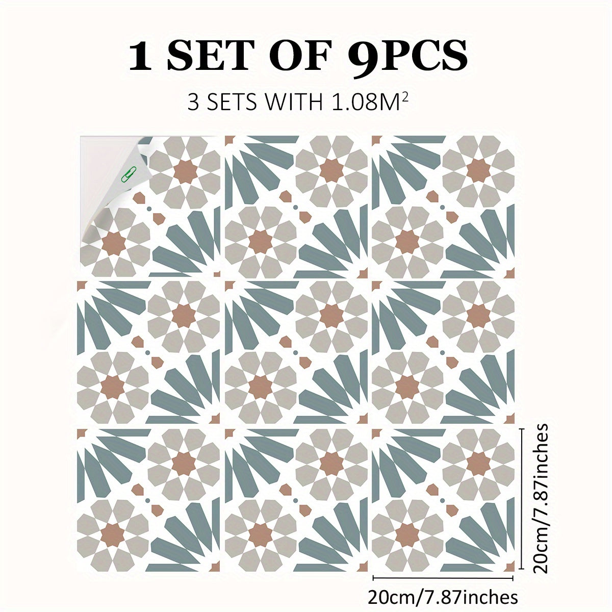 Bohemian Floor Stickers Waterproof Flower Tile Stickers
