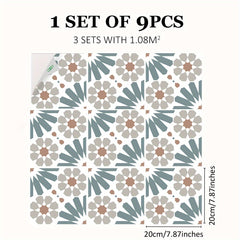 Bohemian Floor Stickers Waterproof Flower Tile Stickers
