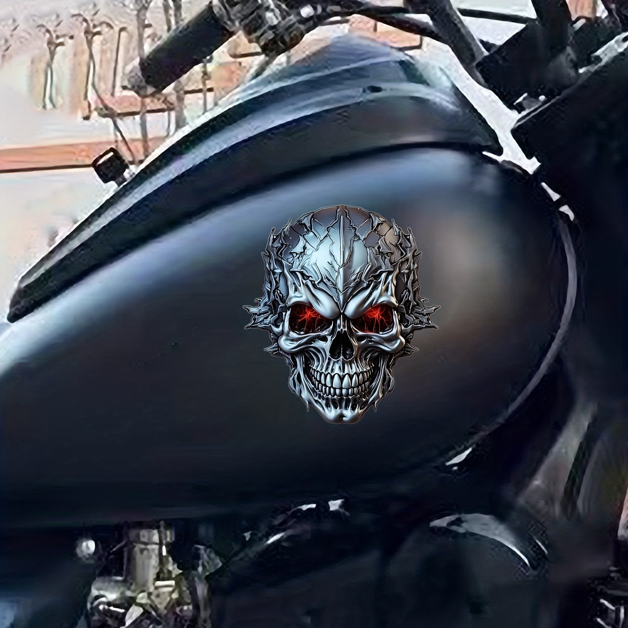 Heavy Metal Motorcycle Skull Sticker Waterproof Decal For Car or Motorcycle