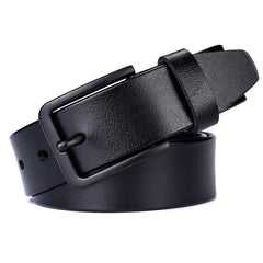 Men's Leather Belt Pin Buckle Cowhide Casual Leather Belt Retro Pants Belt