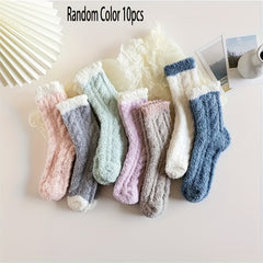 10 Pairs Warm Padded Floor Socks Women's Stockings