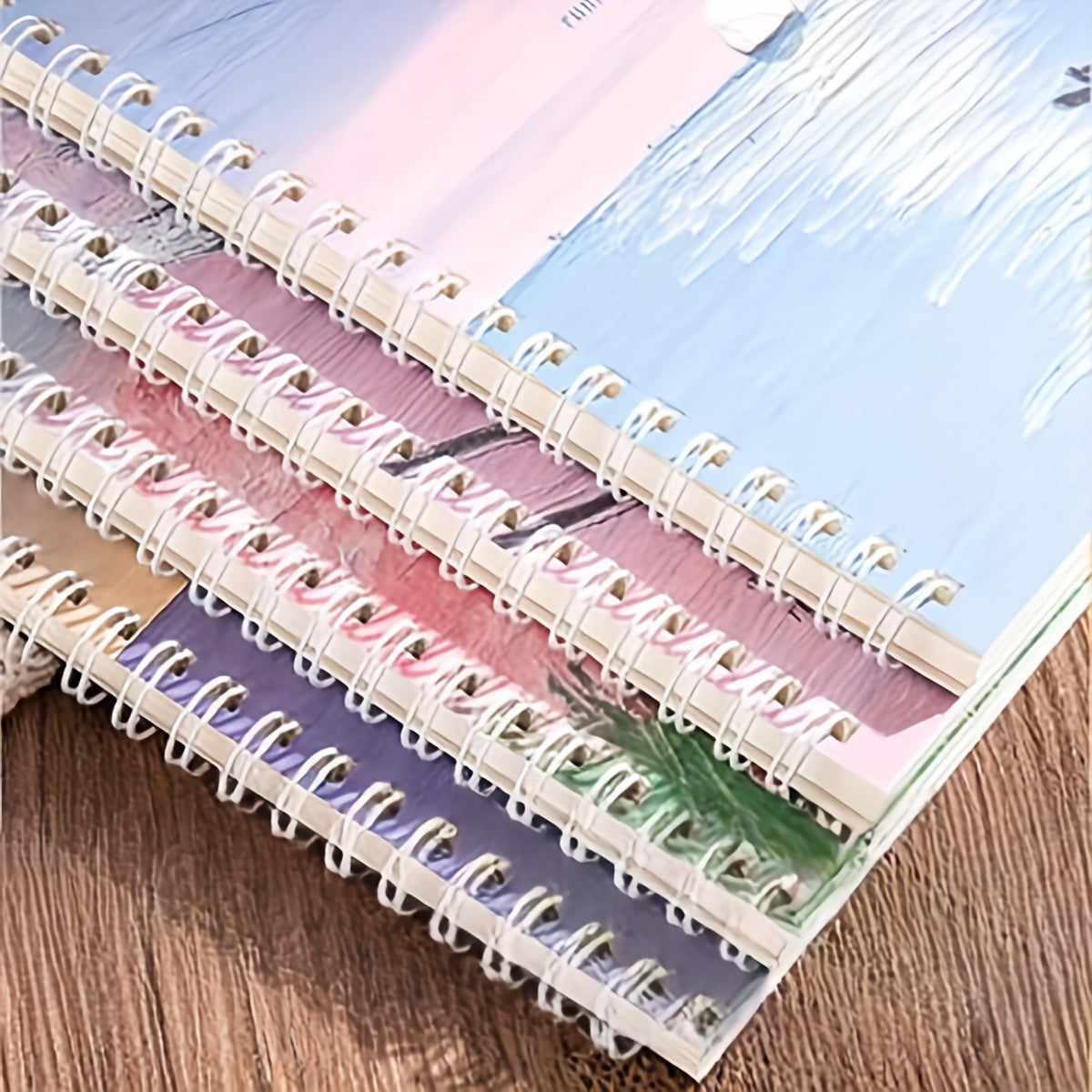 4pcs 1pc A5 Creative Painting Cover Notebook Spiral Coil Journal