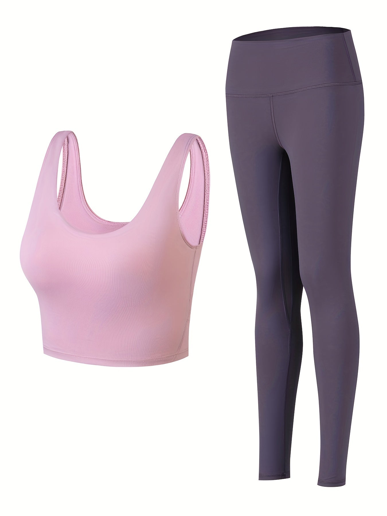 Yoga Set: Sports Bra & Leggings, High Impact, High Stretch