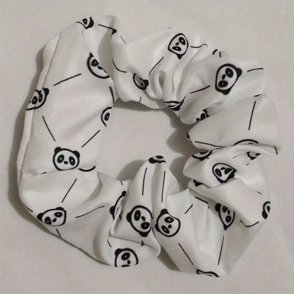 Bear Pattern Hair Scrunchies Soft Fabric For Women Girls