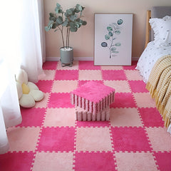 Plush Puzzle Foam Floor Mat Set - 12 Pieces