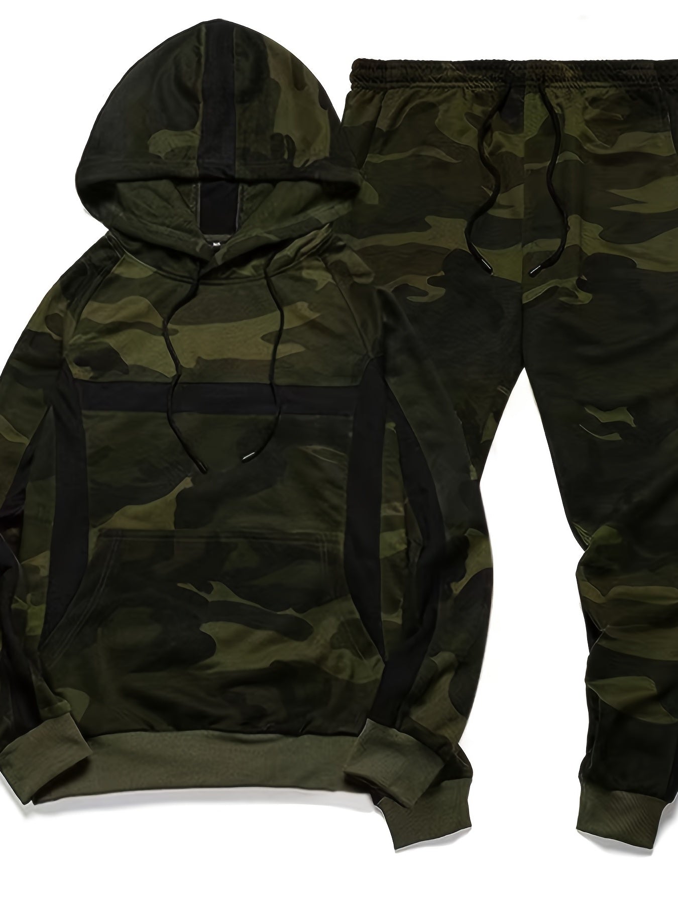 Men's Camouflage 2 Piece Set Sports Hoodie & Jogger Sweatpants