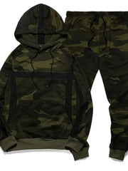 Men's Camouflage 2 Piece Set Sports Hoodie & Jogger Sweatpants