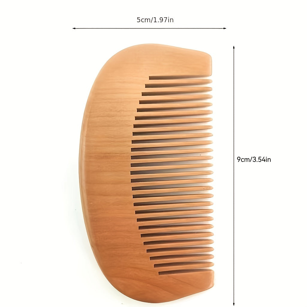 Natural Peach Wooden Comb Engraved Healthy Massage Anti Static Hair Care Tool