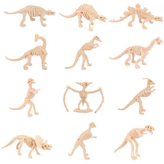 12pcs Dinosaur Skeletons PVC Model Set Educational Realistic Figures