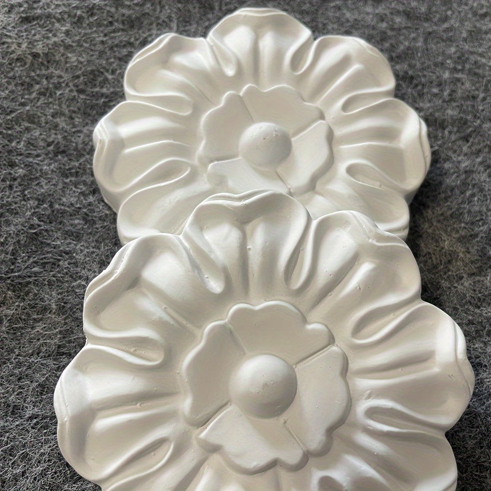 Carving Plaster Decal PU Wall Stickers Embossed Flowers Background