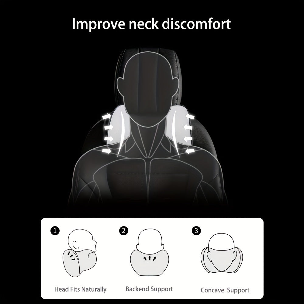 Car Neck Headrest Pillow Memory Foam Support for Driving Rest Sleeping Relief
