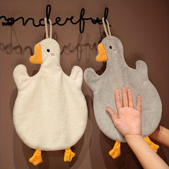 Microfiber Goose Pattern Hanging Towel Quick Drying Soft Absorbent with Loop