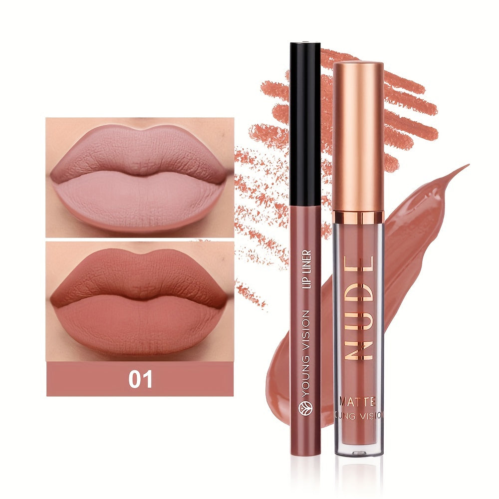 Long Lasting Matte Pearlescent Waterproof Lip Liner Non Stick Non Smudge